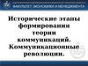 Исторические этапы формирования теории коммуникаций. Коммуникационные революции  (лекция 2)