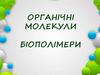 Органічні молекули біополімери