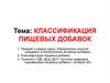 Классификация пищевых добавок