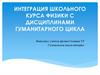Интеграция школьного курса физики с дисциплинами гуманитарного цикла