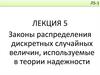 Законы распределения дискретных случайных величин, используемые в теории надежности