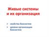 Живые системы и их организация. Свойства биосистем. Уровни организации биосистем