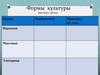 Формы культуры. Таблица