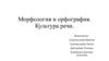 Морфология и орфография. Культура речи