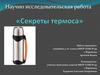 Термос. Строение термоса и создание термоса в домашних условиях