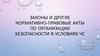 Законы и другие нормативно-правовые акты по организации безопасности в условиях ЧС