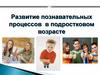 Развитие познавательных процессов в подростковом возрасте