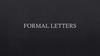 Formal Letters