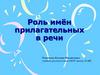 Роль имён прилагательных в речи