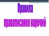 Правила правописания наречий