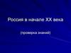 Россия в начале XX века (проверка знаний)