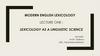 Modern English lexicology