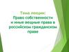 Право собственности и иные вещные права в российском гражданском праве
