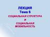 Социальная структура и социальная мобильность. Тема 6
