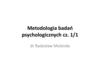 Metodologia badań psychologicznych cz. 1/1