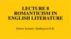 Romanticism in English literature  (lecture 8)