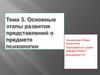 Основные этапы развития представлений о предмете психологии