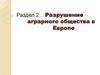 Разрушение аграрного общества в Европе