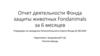 Отчет деятельности Фонда защиты животных Fondanimals за 6 месяцев