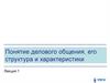 Понятие делового общения, его структура и характеристики. Лекция 1