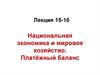 Национальная экономика и мировое хозяйство. Платёжный баланс. Лекция 15-16