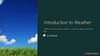 Introduction to Weather