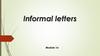 Informal letters. Module 1e