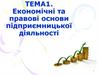 Економічні та правові основи підприємницької діяльності