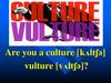 Culture vulture. Unit 1.1