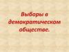 Выборы в демократическом обществе