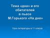 Тема «дна» и его обитателей в пьесе М. Горького «На дне». Урок литературы в 11 классе