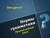 Нормы грамматики. Родной язык. 7 класс