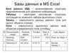 Базы данных в MS Excel
