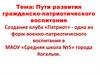 Пути развития гражданско-патриотического воспитания. Создание клуба «Патриот»