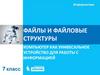 Файлы и файловые структуры. Компьютер как универсальное устройство для работы с информацией. Информатика. 7 класс