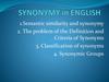 Synonymy In English