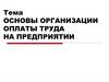 Основы организации оплаты труда на предприятии