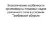 Экологические особенности орнитофауны плодовых садов различного типа в условиях Тамбовской области