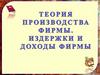 Теория производства фирмы. Издержки и доходы фирмы
