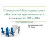 Итоги адаптации и обеспечения преемственности в 5 -х классах
