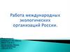 Работа международных экологических организаций России