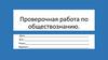Проверочная работа по обществознанию