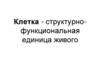Клетка - структурно-функциональная единица живого