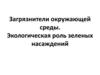 Загрязнители окружающей среды. Экологическая роль зеленых насаждений