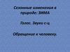 Сезонные изменения в природе: зима. Голос. Звуки с-ц. Обращение к человеку