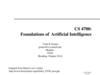 CS 4700: Foundations of Artificial Intelligence