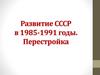 Развитие СССР в 1985-1991 годы. Перестройка. Лидер Перестройки