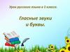 Гласные звуки и буквы. Урок русского языка в 1 классе