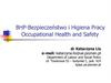 BHP-Bezpieczeństwo i Higiena Pracy Occupational Health and Safety