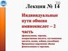 Индивидуальные пути обмена аминокислот. Часть 2. Лекция №14